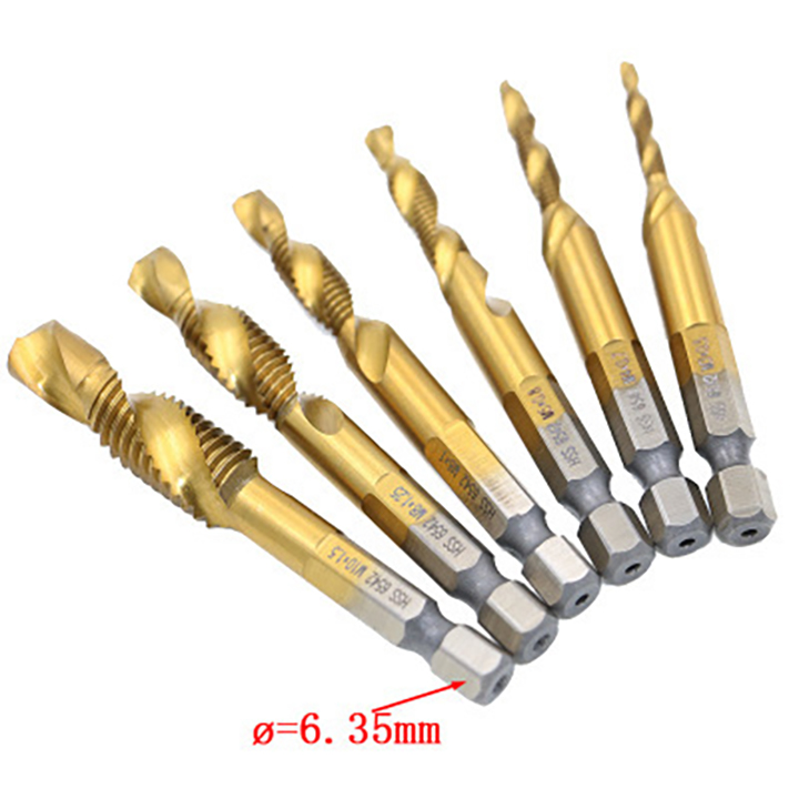 Bộ 6 mũi khoan tạo ren taro phủ titan