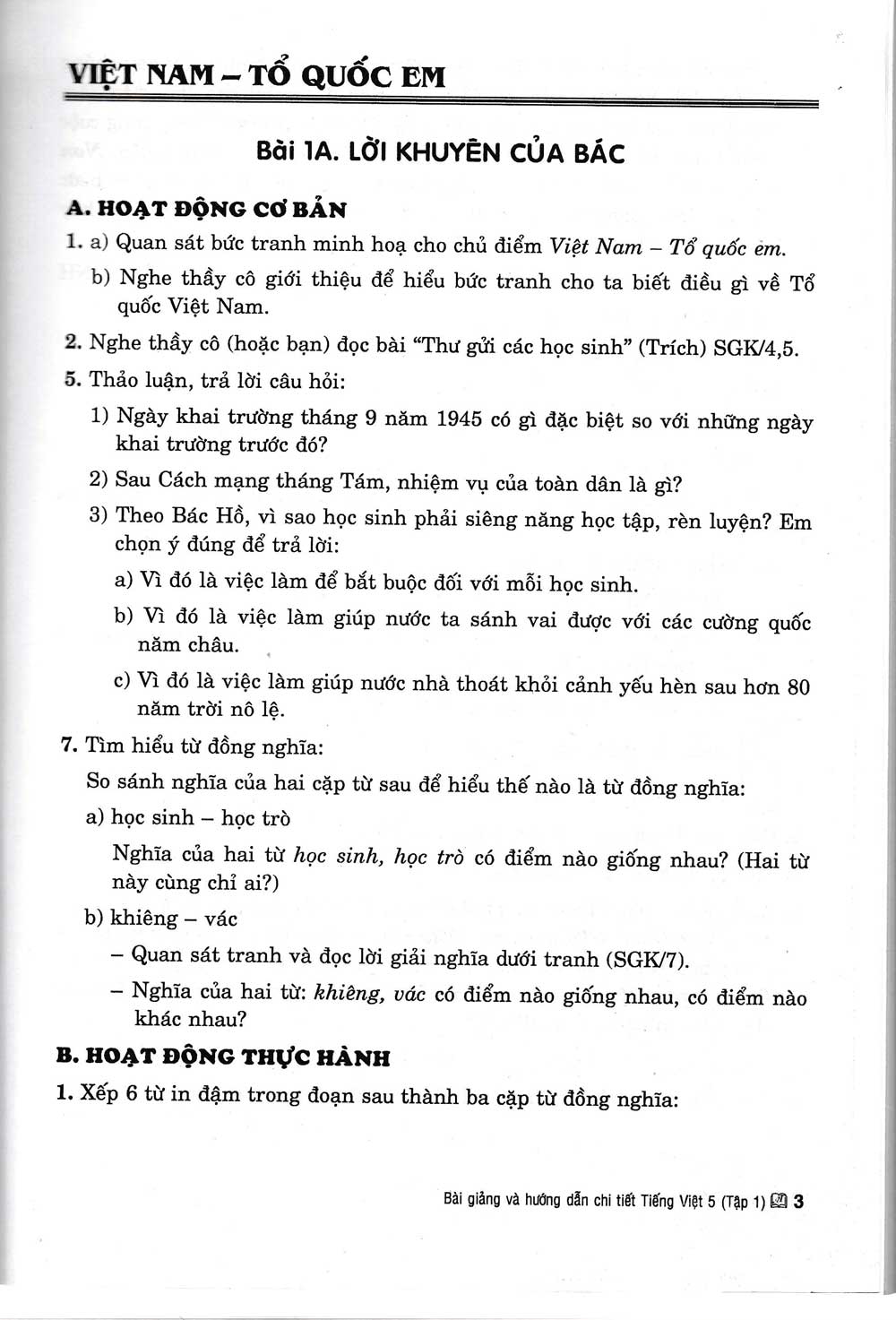 Bài Giảng Và Hướng Dẫn Chi Tiết Tiếng Việt Lớp 5 Tập Một - Mô Hình Trường Học Mới  - HA