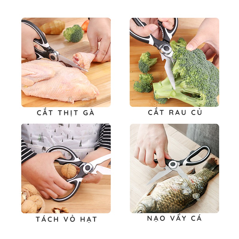 Kéo Cắt Gà, Cắt Vịt Cắt Thực Phẩm Nhà Bếp Inox Đa Năng Cao Cấp Nhật Bản
