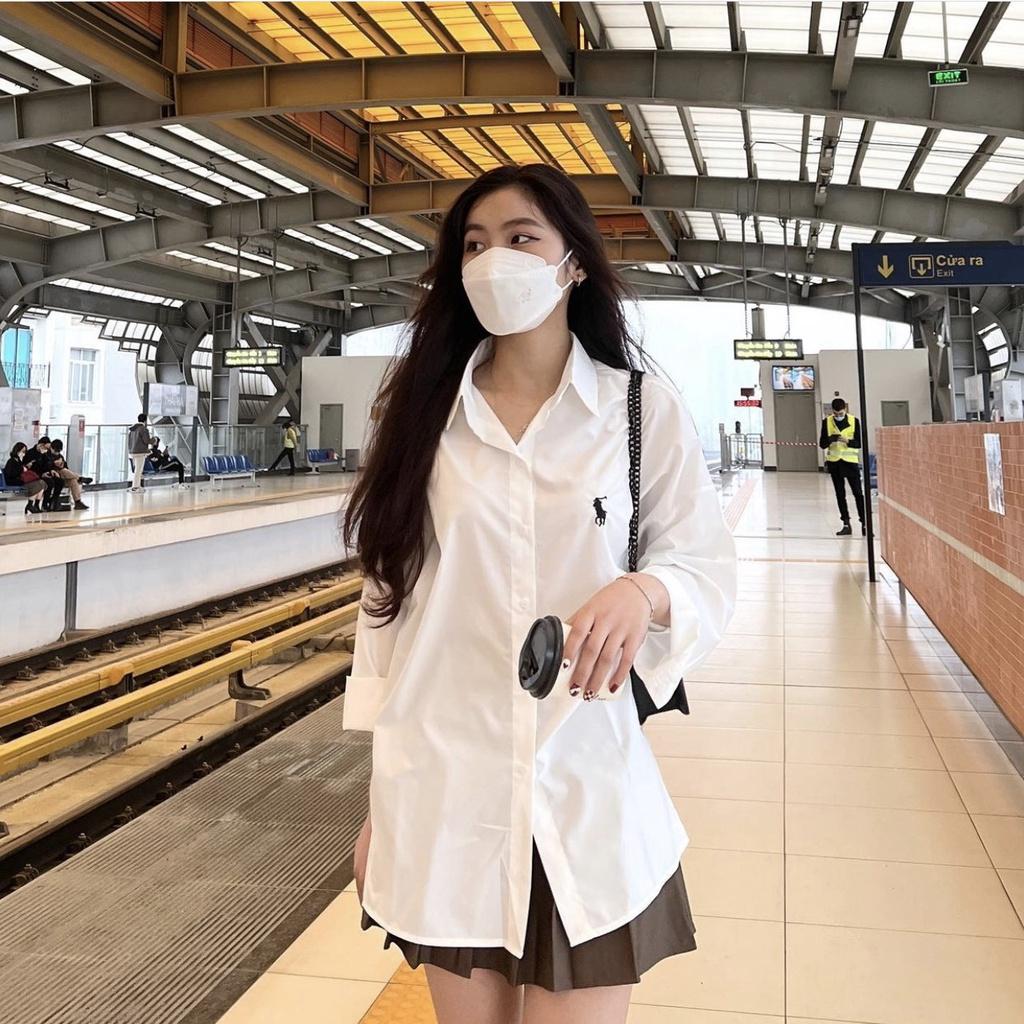 Áo Sơ Mi Công Sở Nữ Kẻ Sọc, Tay Lỡ, Phong Cách Hàn Quốc, Chất Kate Mềm Mịn, Quynhanhpuka