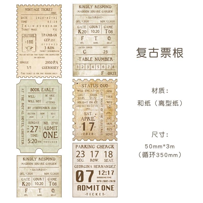 Cuộn Băng Dính Washi Phong Cách Retro Âu Mỹ Dùng Trang Trí ST380