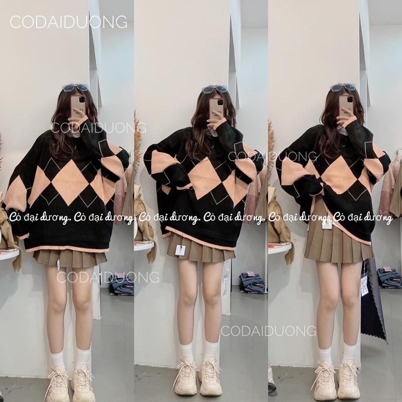 Áo len cổ tròn trám