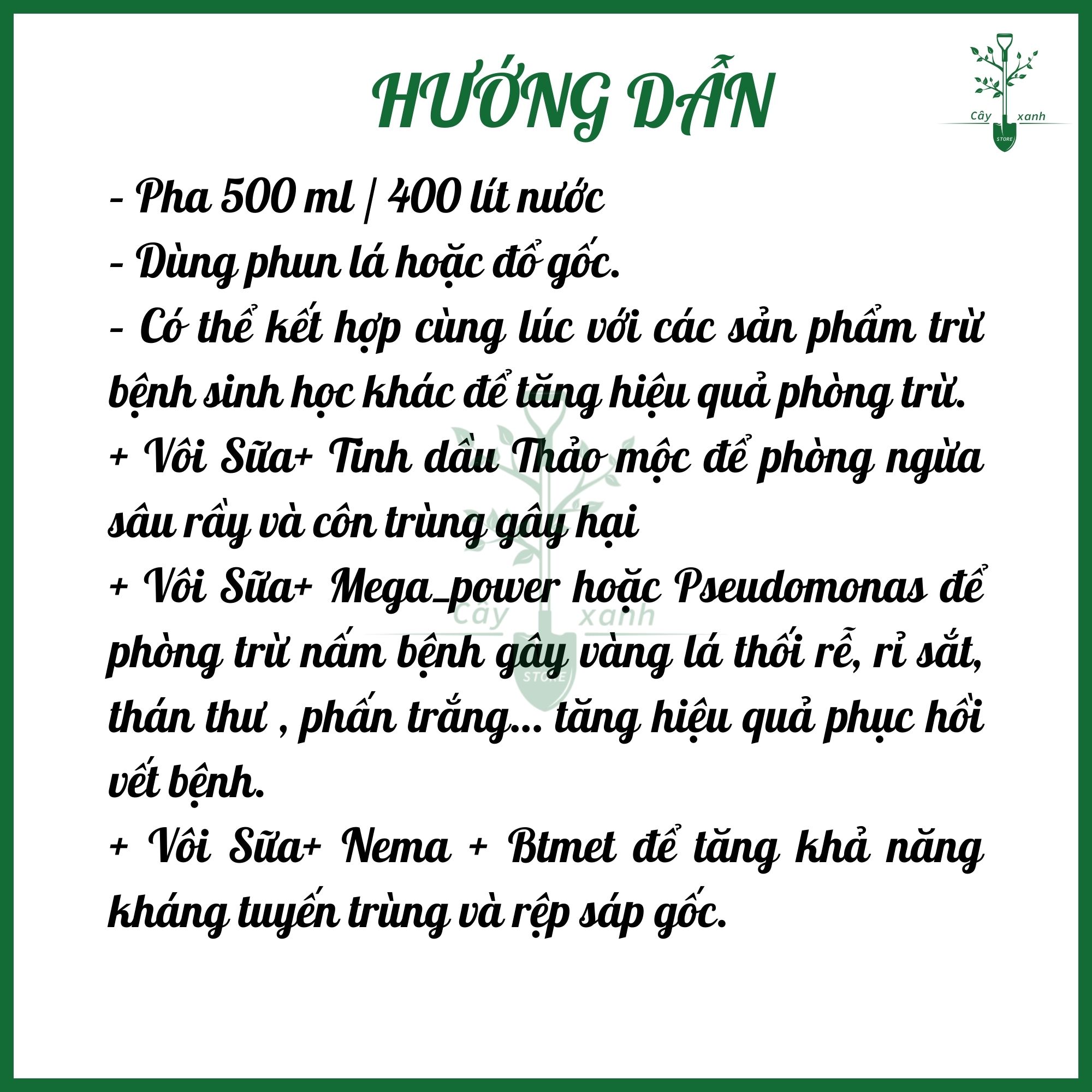 VÔI SỮA - Làm Khô Vết Bệnh, Ổn Định PH Đất Cây Trồng, hạ phèn nhanh - Chai 500ml - Cây Xanh Store