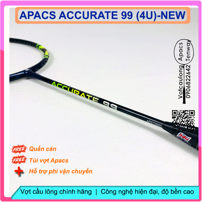 [Vợt cầu lông Apacs Accurate 99- 4U] NEW Màu sắc hiện đại, vợt cân bằng công thủ toàn diện