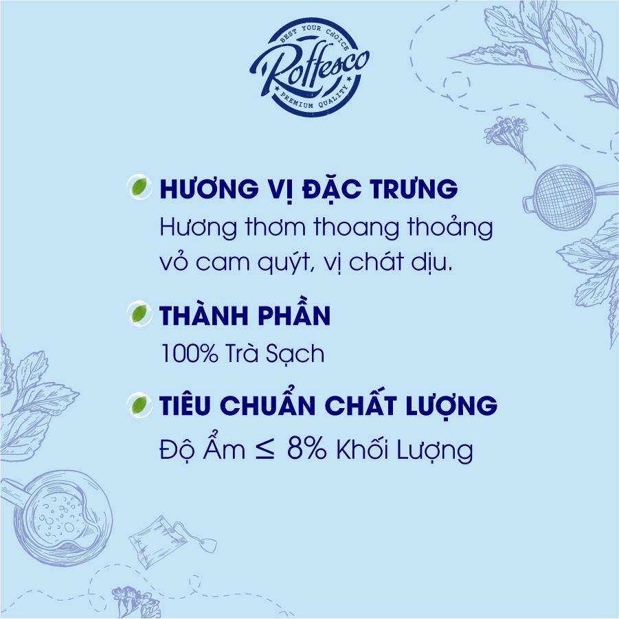 Trà Đen ROFFESCO PREMIUM BLACK TEA Hương Vỏ Cam Thuần Khiết Làm Hoàn Toàn Từ Trà Sạch Tốt Cho Sức Khỏe 100g