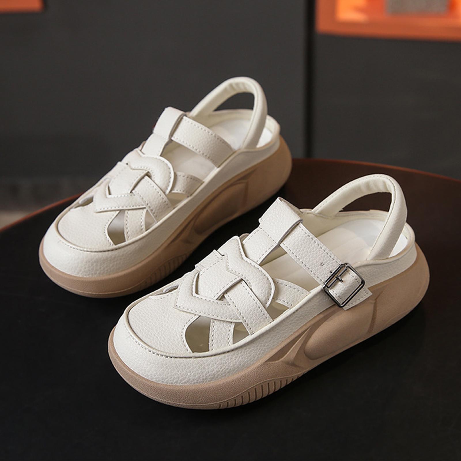 Women's Platform Sandals Soft PU Leather Sandals for Walking Dating Shopping