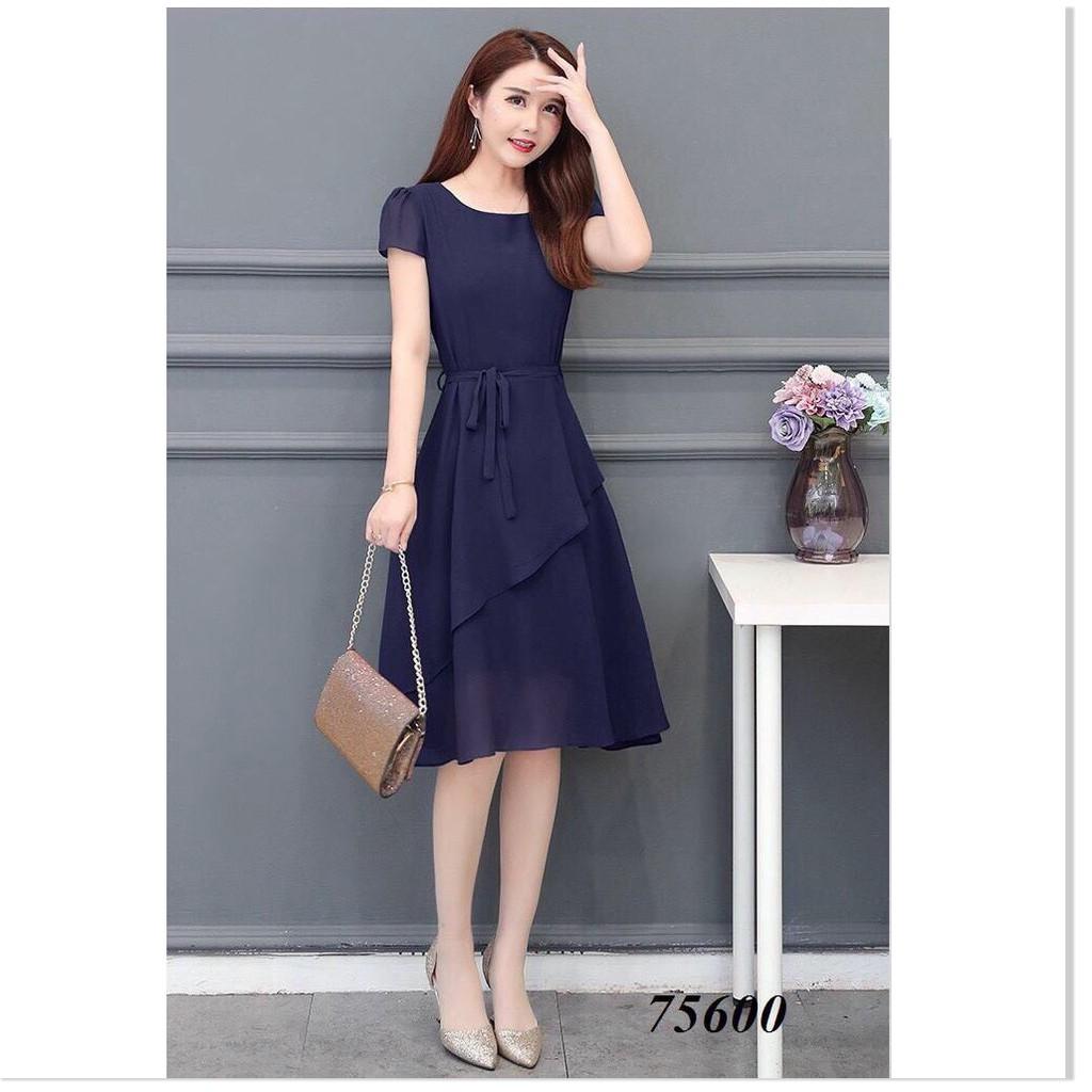Đầm voan chiffon xếp tà nhẹ nhàng nữ tính
