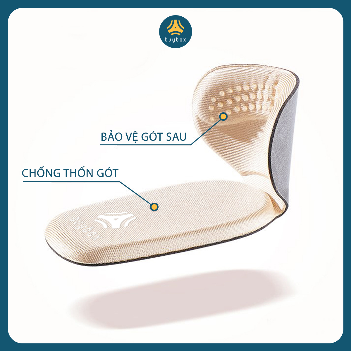 Lót gót chân chất liệu EVA ép hạt silicone cao cấp giúp giảm size, bảo vệ gót chân có keo dán cố định - Buybox - BBPK208