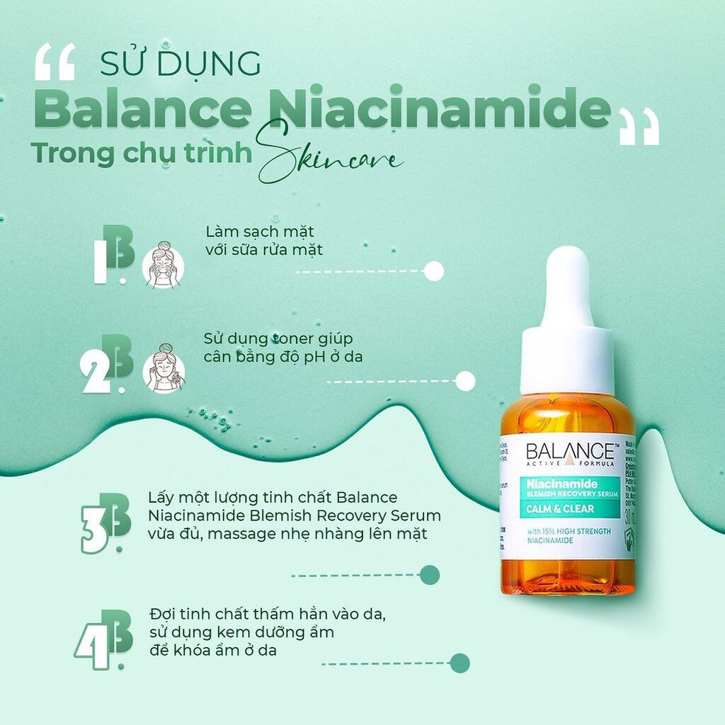 Serum Balance Active Formula Niacinamide Blemish Recovery Ngừa Mụn Mờ Thâm Cải Thiện Da 30ml