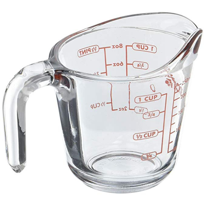 Ca Đong Lường Chất Lỏng Cốc Chia Vạch Dung Tích 250 ml Thủy Tinh Cường Lực Chịu Nhiệt Anchor Hocking USA