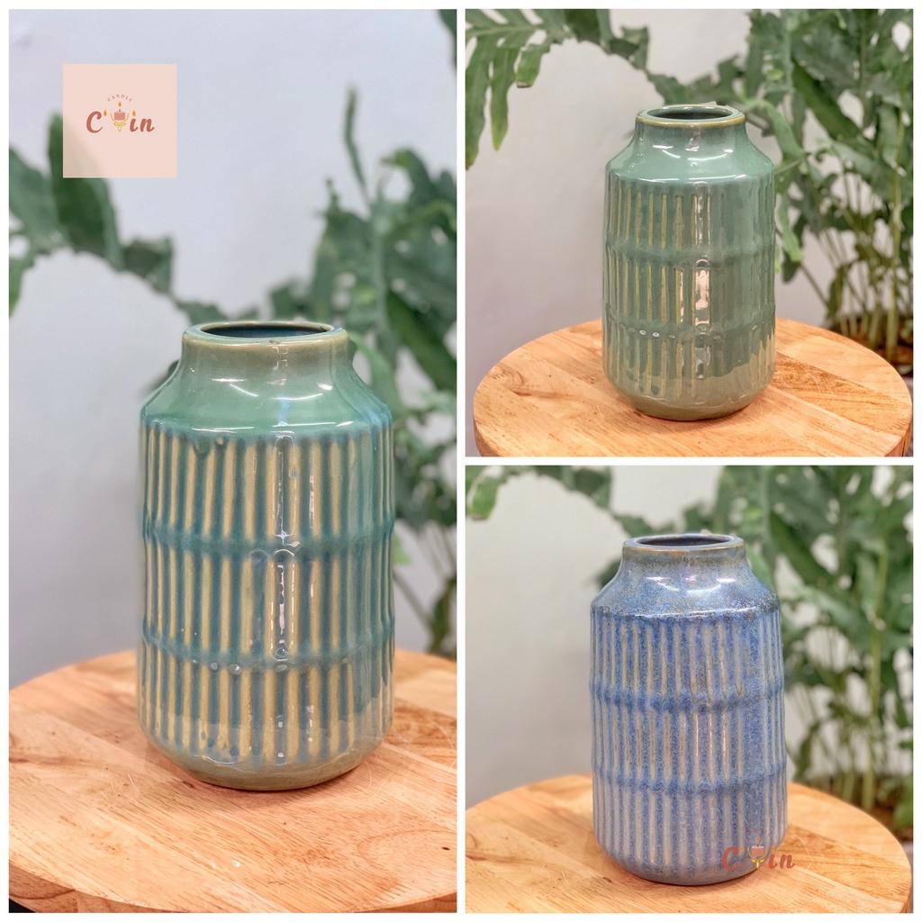 Bình hoa Lá Cây cọ, Ống tre 05 size các màu - Bình hoa gốm, Lọ hoa Decor Trang Trí - Gốm Xuất Khẩu