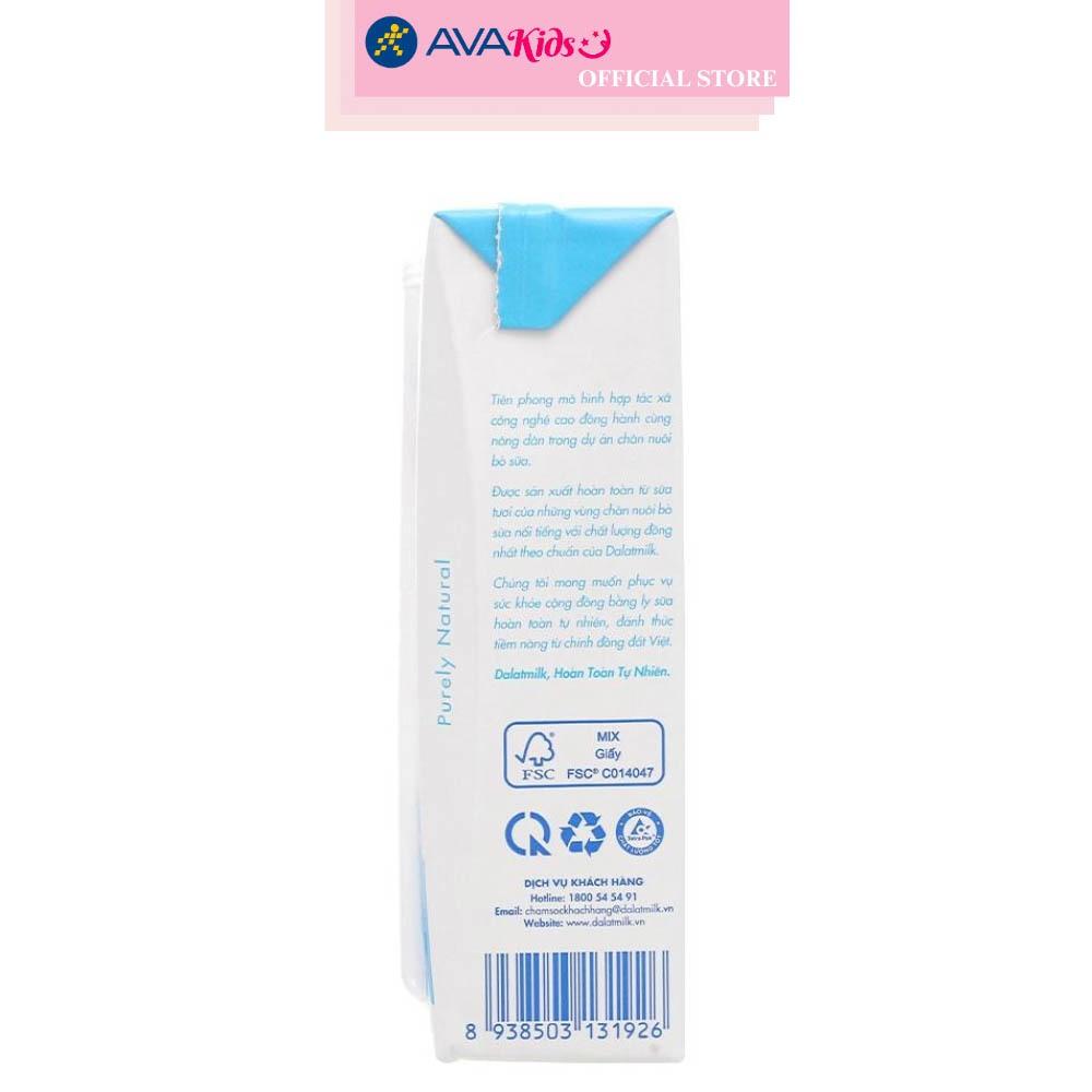 Thùng 48 hộp sữa tươi tiệt trùng Dalat Milk ít đường 180 ml (từ 1 tuổi)