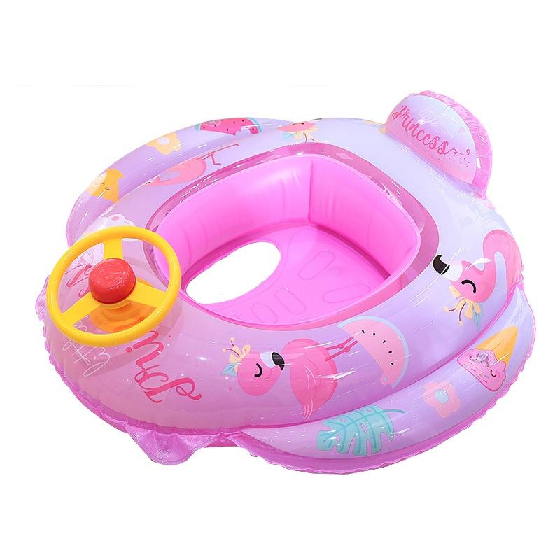Phao Bơi Tròn Có Vô Lăng Họa Tiết Hoạt Hình Cho Bé 2-6 Tuổi