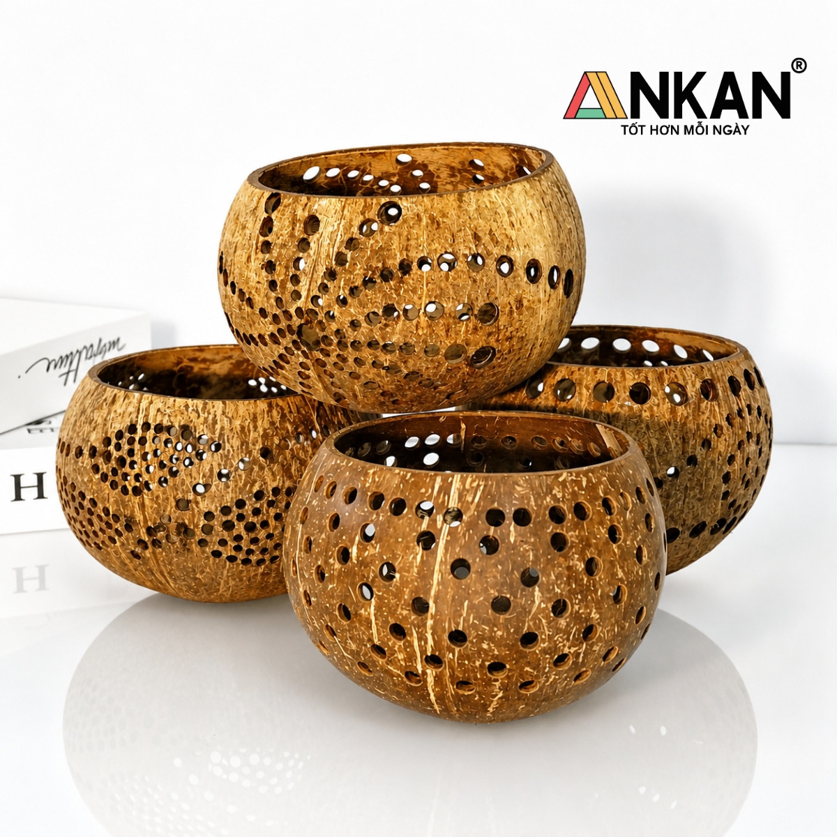 Đèn Nến Decor Hình Chiếc Lá ANKAN - Chân Nến Tealight Handmade Phong Cách Vintage Trang Trí Cafe, Spa, Homestay