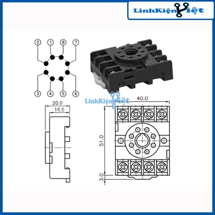 Đế Relay Timer Thời Gian 8 Chân