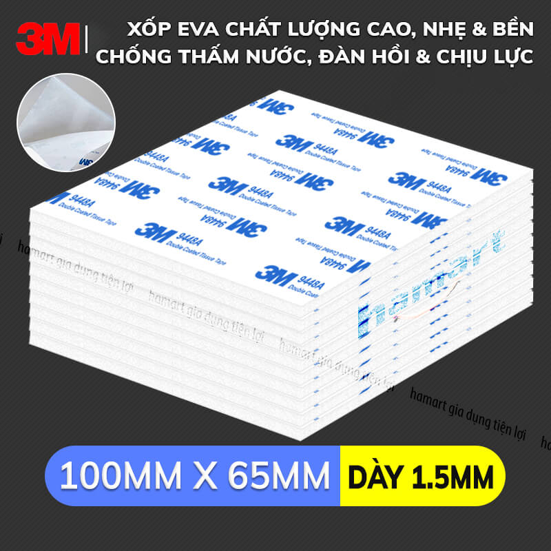 Miếng Keo Xốp 2 Mặt Dán Tường Siêu Dính Dày 1.5mm Dán Cố Định Ảnh Camera Hành Trình Ô Tô Đa Năng - 10