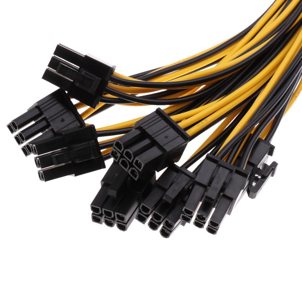 8Pcs PCI-E 6pin to 6+2Pin Power Splitter Cable for Graphics Video Card