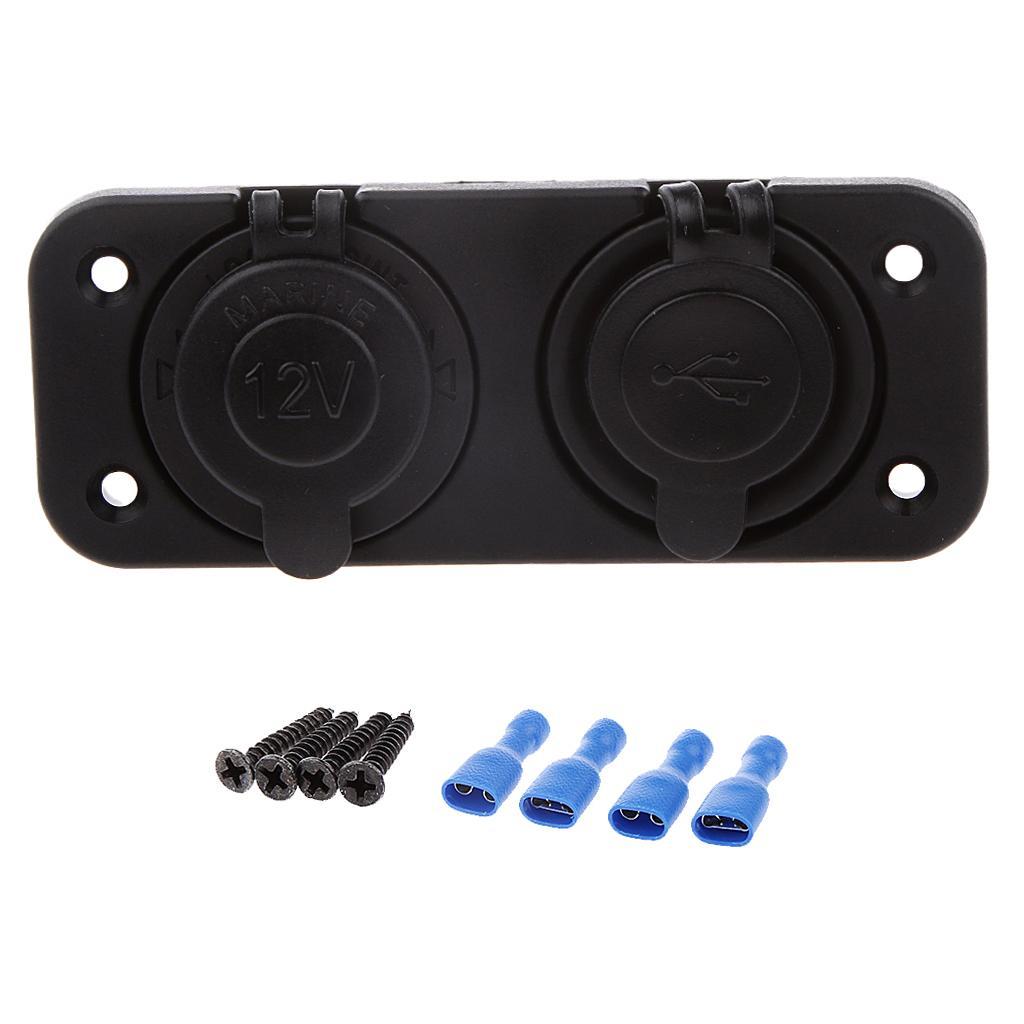 USB Charger ,Digital Car Power Splitter & Adapter Socket with Dual USB Ports Outlet 2.1A & 2.1A for Car Boat Marine Mobile