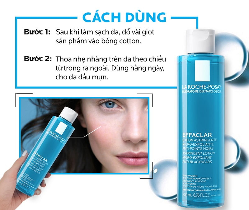 Toner LAROCHEPOSAY Effaclar Astringent Lotion Nước cân bằng giàu khoáng cho da dầu 200ml