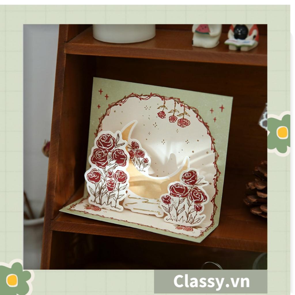 Thiệp in nổi 3D Classy phong cách vintage cổ điển Q1367