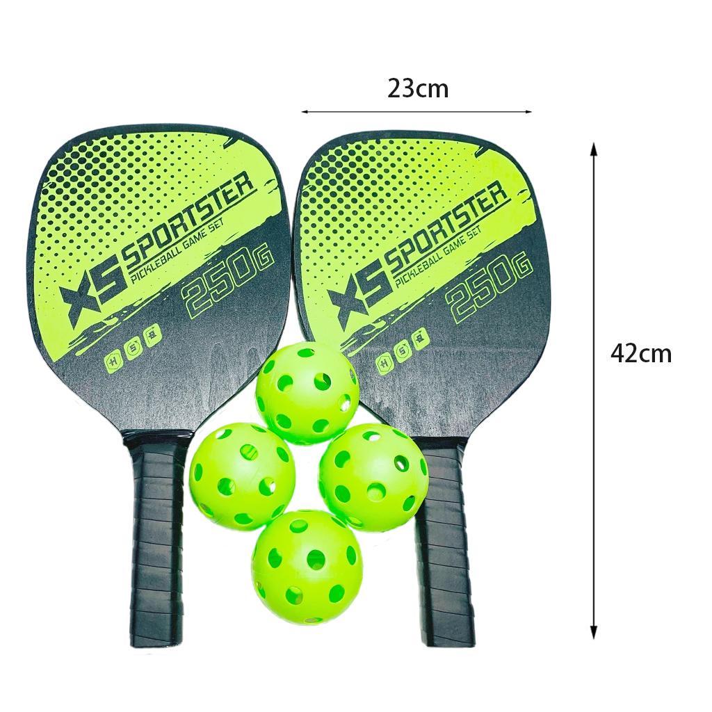 2xProfessional Pickleball Set 2-Player Carbon Fiber Paddle Racquets 4 Ball