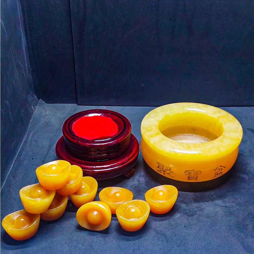 Bát Vàng, Bát Tụ Bảo , Tụ Bảo Bồn Đá Ngọc Hoàng Long - Đường Kính 13cm