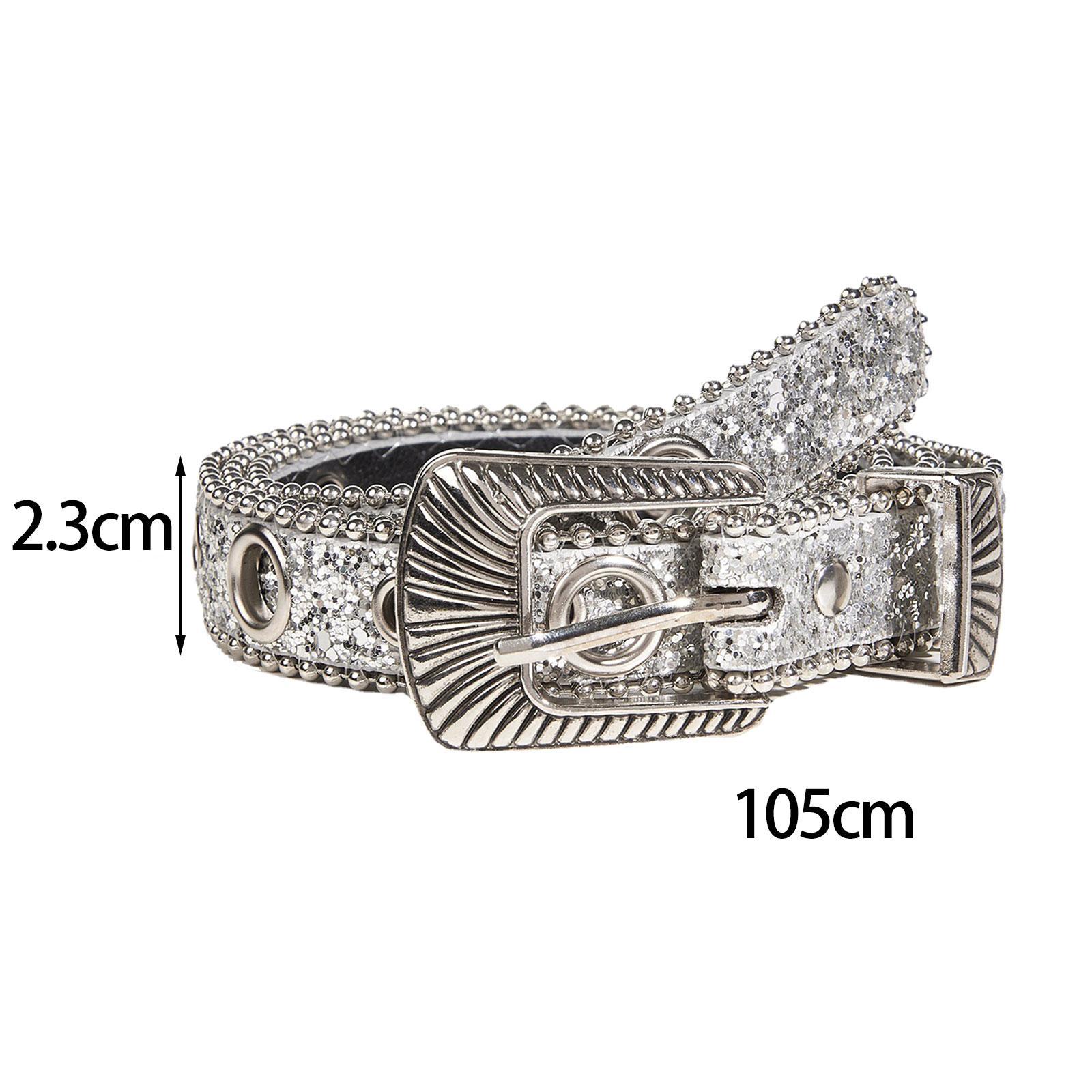 Women PU Leather Waist Belt, Skinny Belt Costume Accessories Casual Sequins Decoration Fashion Belt Pin Buckle Waist Band for Pants, Corset