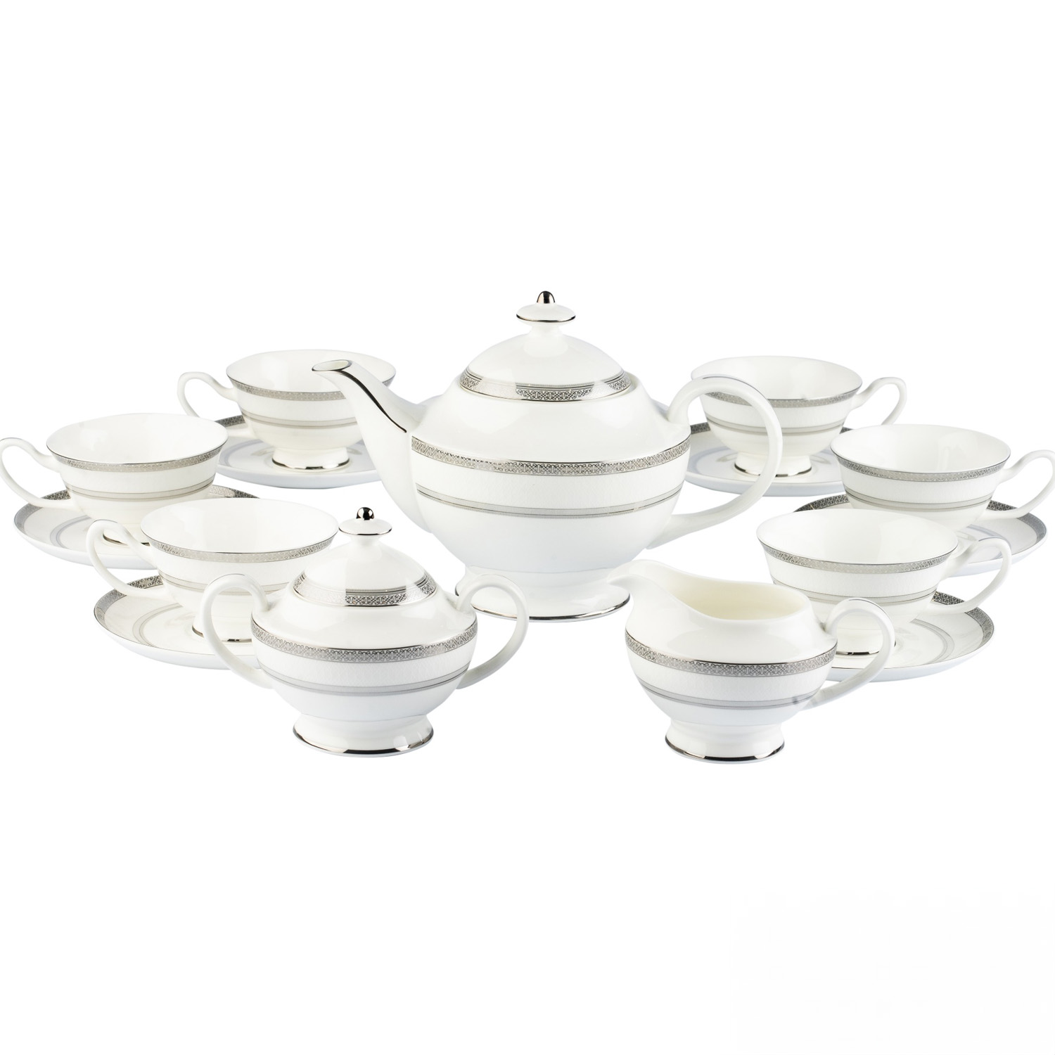 Bộ cafe sứ xương Imperial London bạch kim Anh (15 chi tiết) hàng chính hãng