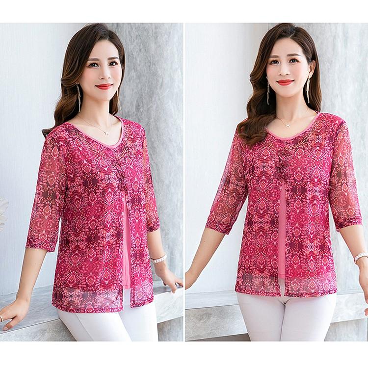 Áo sơ mi cho mẹ cho bà 2 tà đẹp