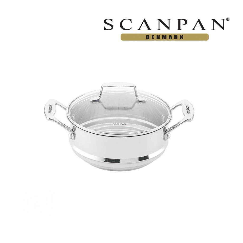 Vỉ/ xửng hấp inox có nắp cao cấp Scanpan Impact 16/18/20cm 71152000, thiết kế 3 lớp, an toàn sức khỏe, hàng chính hãng