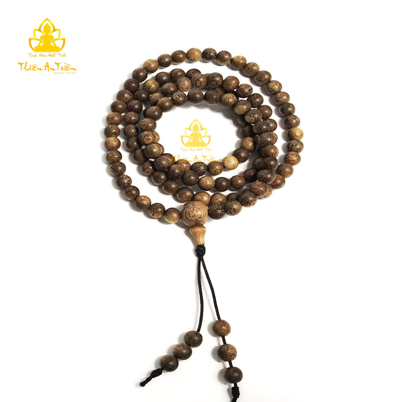 Chuỗi trầm hương 108 hạt - chuỗi trầm hương tốc tự nhiên cao cấp tài lộc hanh thông - Size 6mm