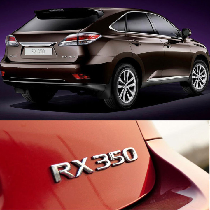 Decal tem chữ RX350 inox dán đuôi xe ô tô, xe hơi dành cho Lexus G100406 kích thước 18.5×2.3cm