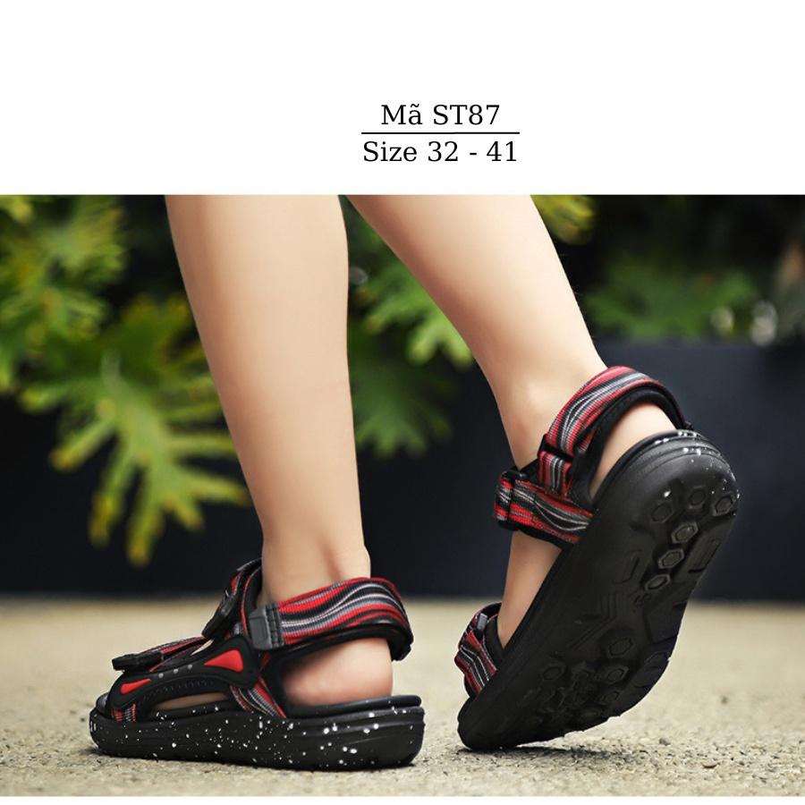 Giày sandal quai ngang cho bé trai 6 - 15 tuổi dép quai hậu trẻ em đi học đi chơi dáng thể thao năng động cá tính ST87