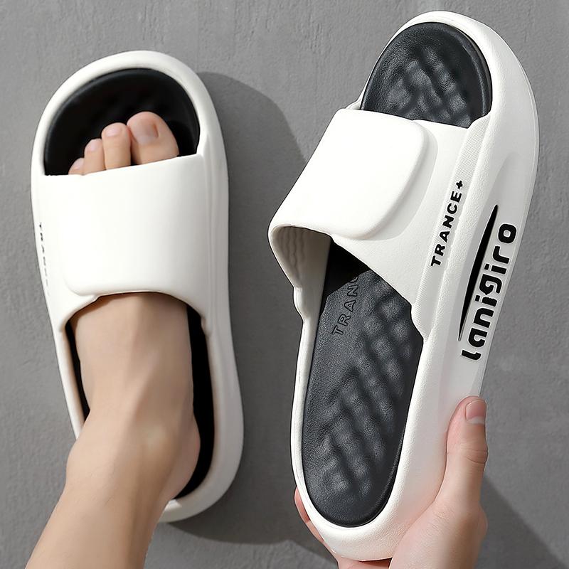 2023 MỚI MEN MEN SLIPPERS Sandal mềm thoải mái giày bình thường Giày nhẹ Eva Flat Flat không trượt Sandal Color: B-Green Shoe Size: 36-37