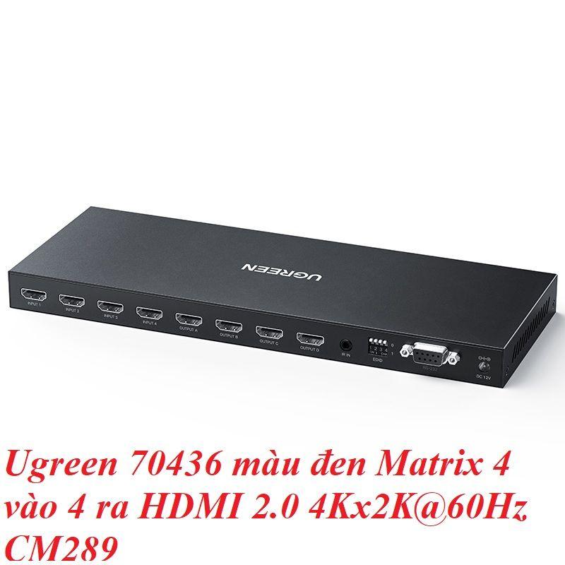 Ugreen UG70436CM289TK 4K 60hz hdmi 2.0 Matrix 4 vào 4 ra vỏ sắt màu đen - HÀNG CHÍNH HÃNG