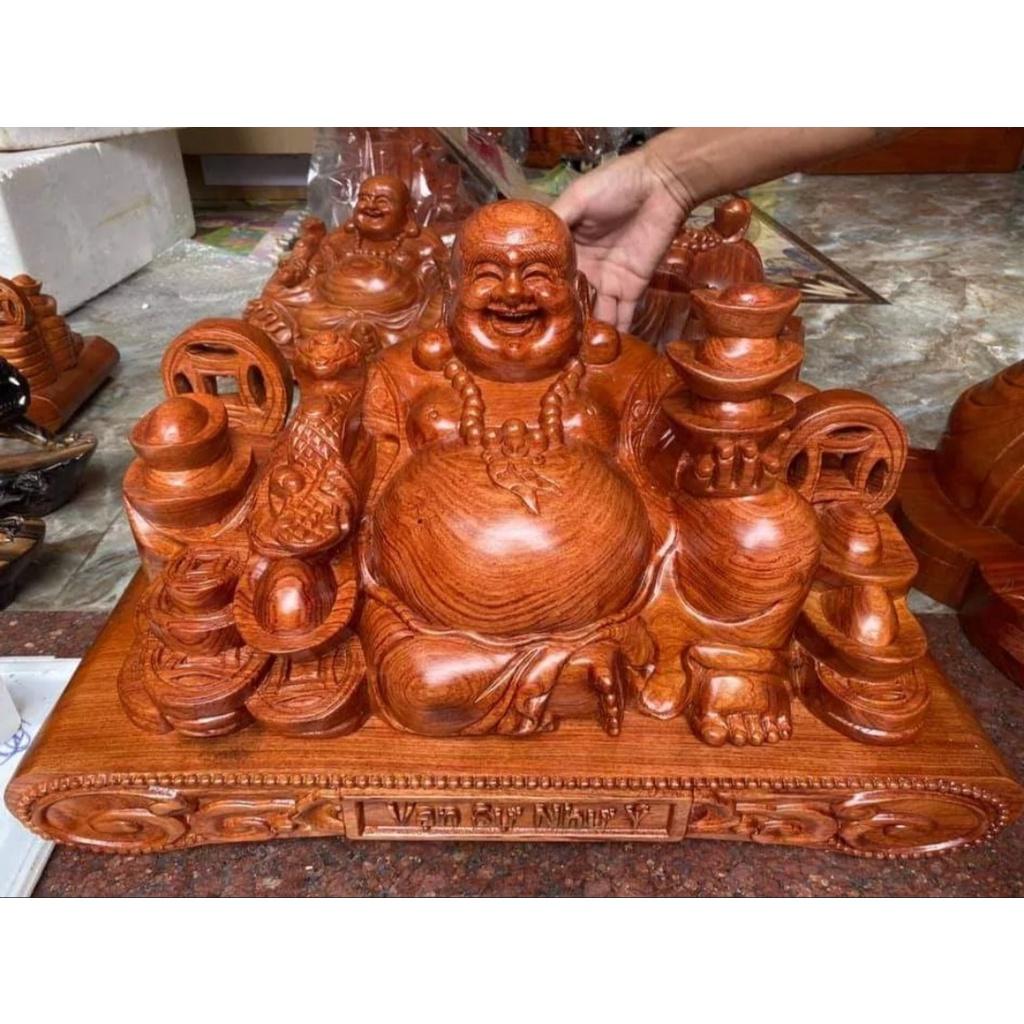 TƯỢNG DI LẶC NGỒI BẰNG GỖ HƯƠNG " VẠN SỰ NHƯ Ý" NGANG 40CM