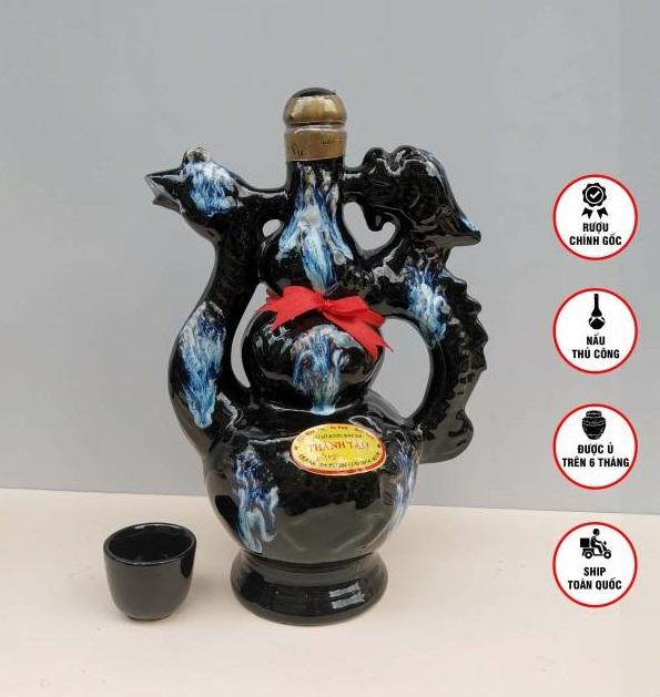 [OCOP] RƯỢU BÀU ĐÁ LONG PHỤNG 650ml (màu đen)