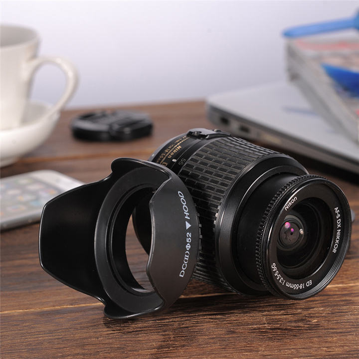 Lens hood Loa che nắng hoa sen vặn ren ống kính phi 52mm