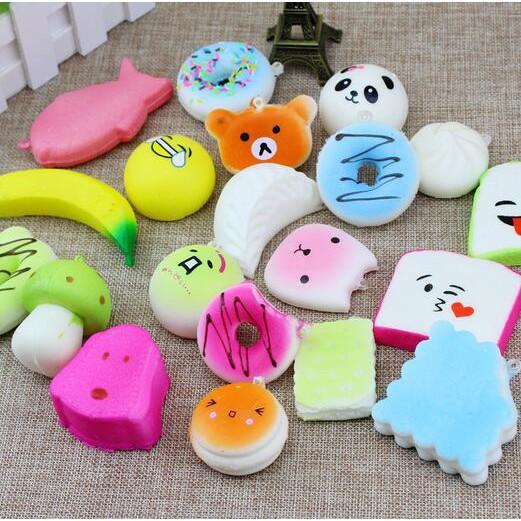 30 móc khóa squishy dẻo hình dáng ngẫu nhiên