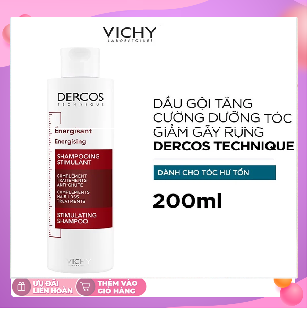 Dầu Gội Tăng Cường Dưỡng Chất Giúp Giảm Rụng Tóc Vichy Dercos Energising Shampoo Hairloss (200ml)