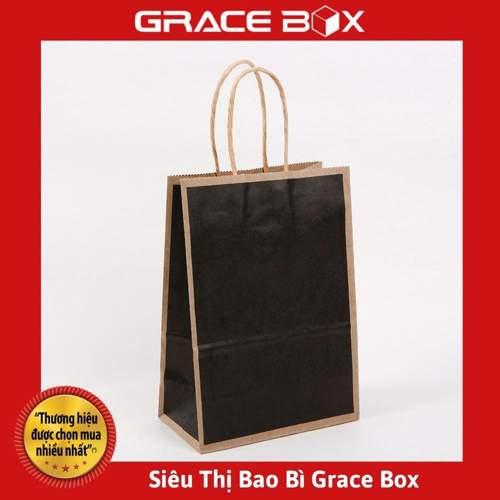 Túi Giấy Kraft Nhật Viền Nâu Hàng Nhập - Siêu Thị Bao Bì Grace Box