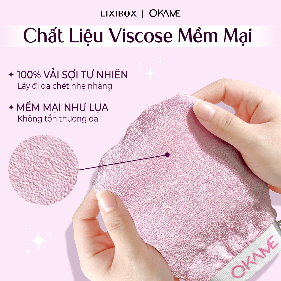 Bao Tay Lụa Tẩy Da Chết Ngừa Mụn Lưng Okame Natural Fiber Exfoliating Glove