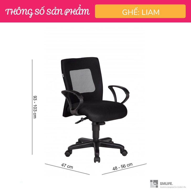 Ghế xoay nhân viên bọc lưới SMLIFE Liam