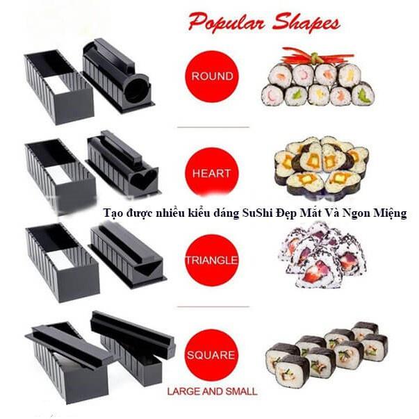 Bộ dụng cụ làm sushi cơm cuộn kimbap 10 món