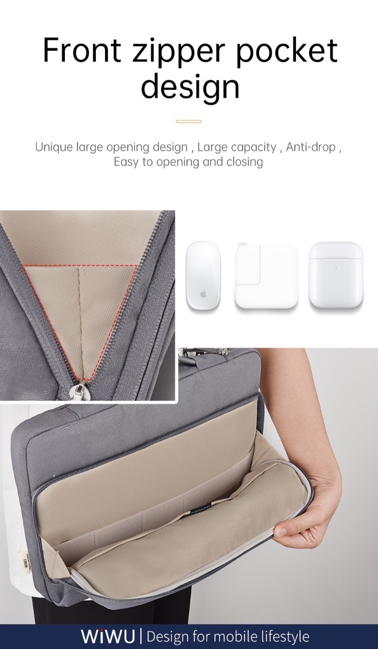 Hình ảnh Túi Wiwu Ora Laptop Sleeve Dành Cho Macbook, Máy Tính Bảng Chống Thấm Nước, Tránh Va Đập - Hàng Chính Hãng