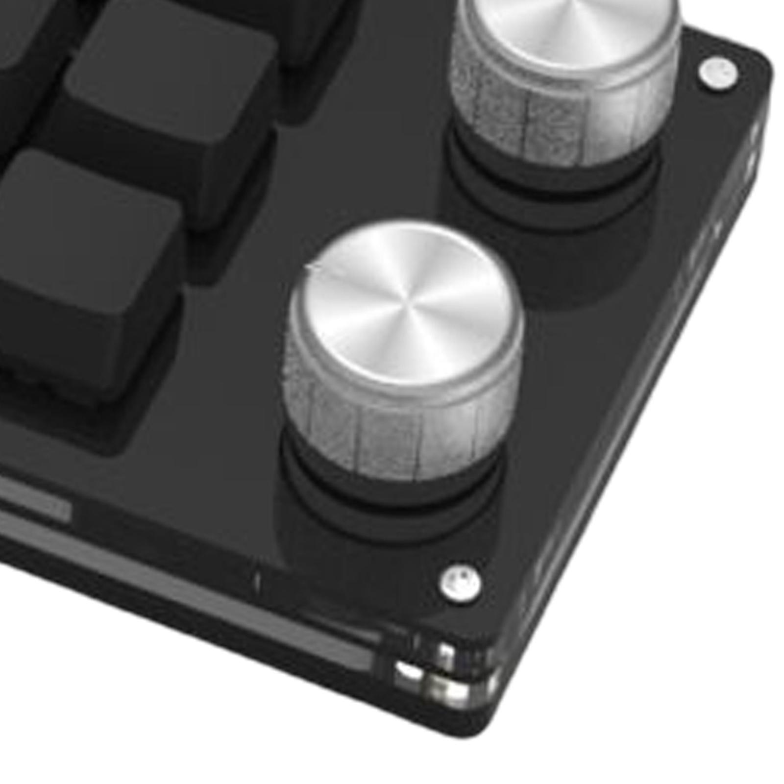 Portable Mini 12-Key Gaming Keyboard Programmable Custom Shortcuts with 2 Knobs Wired Mechanical Keyboard Keypad for PC Office Plug and Play