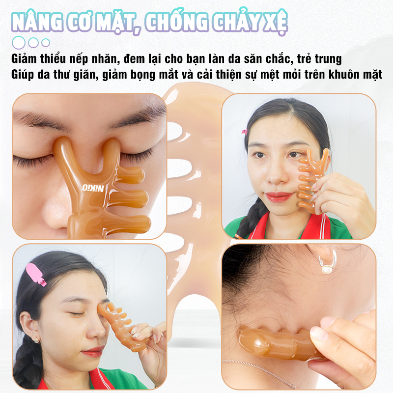 Lược massage kinh tuyến, massage da đầu Nikio NK-03C2 - Chăm sóc thư giãn đầu óc, Massage các huyệt bị trên mặt