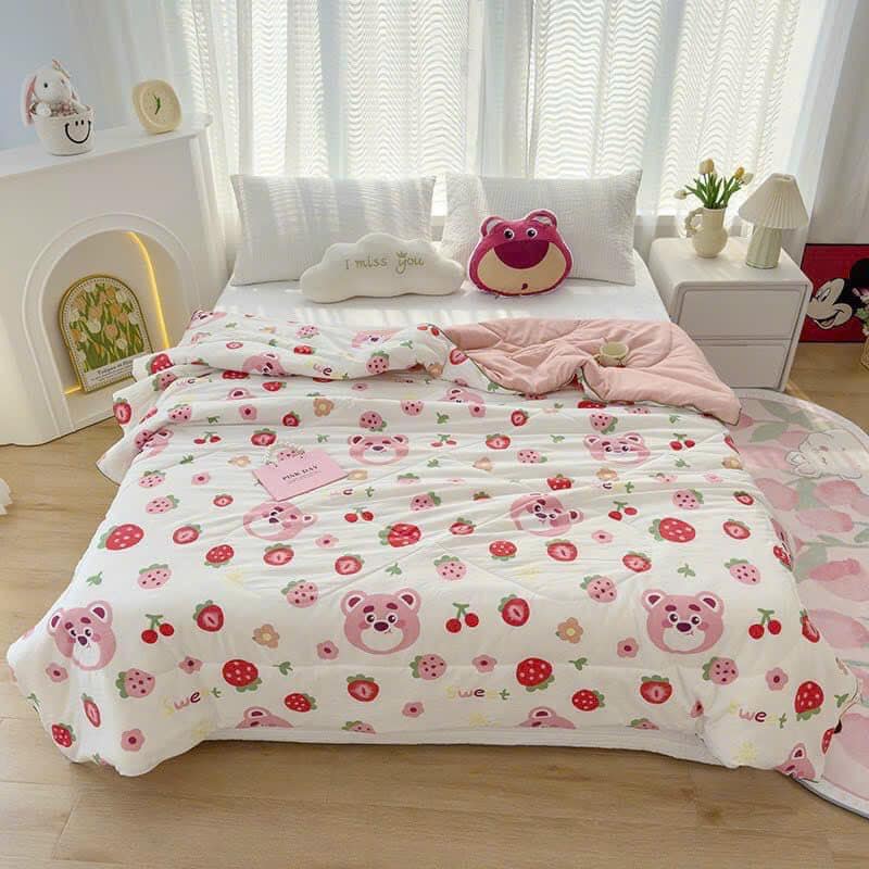 Chăn Hè Cotton Đũi Hàn Quốc Hàng Loại 1 Mềm Siêu Mát Lạnh Mùa Hè