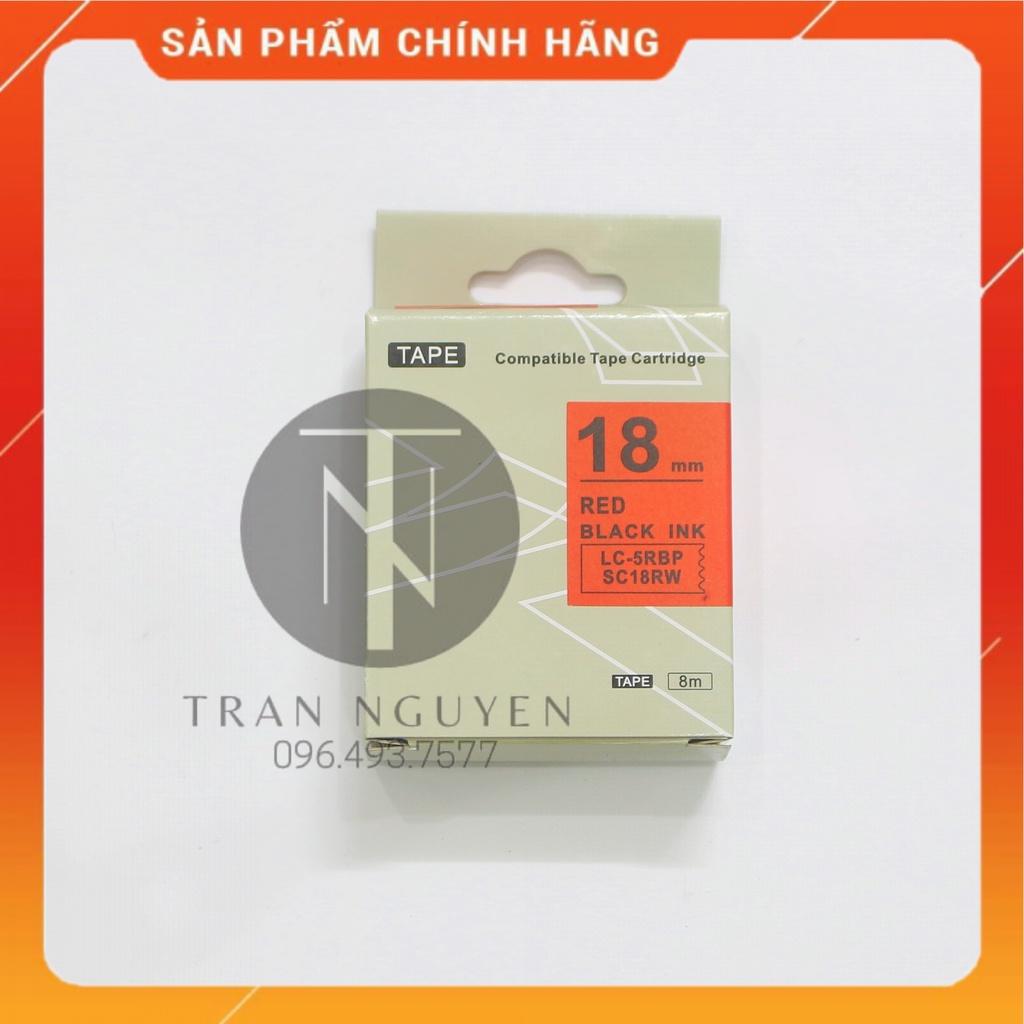 Nhãn in Tepra SC18RW (LC-5RBP) - Chữ đen nền đỏ 18mm x 8m - Hàng nhập khẩu