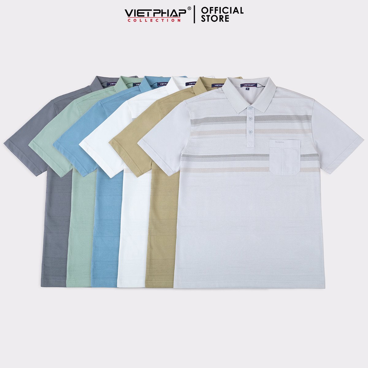 Áo Polo Nam VIỆT PHÁP Form Luxury - Thun Dệt Kim, lịch lãm, sang trọng  3316